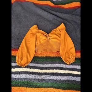 Mustard Twist Front Crop Top Size s